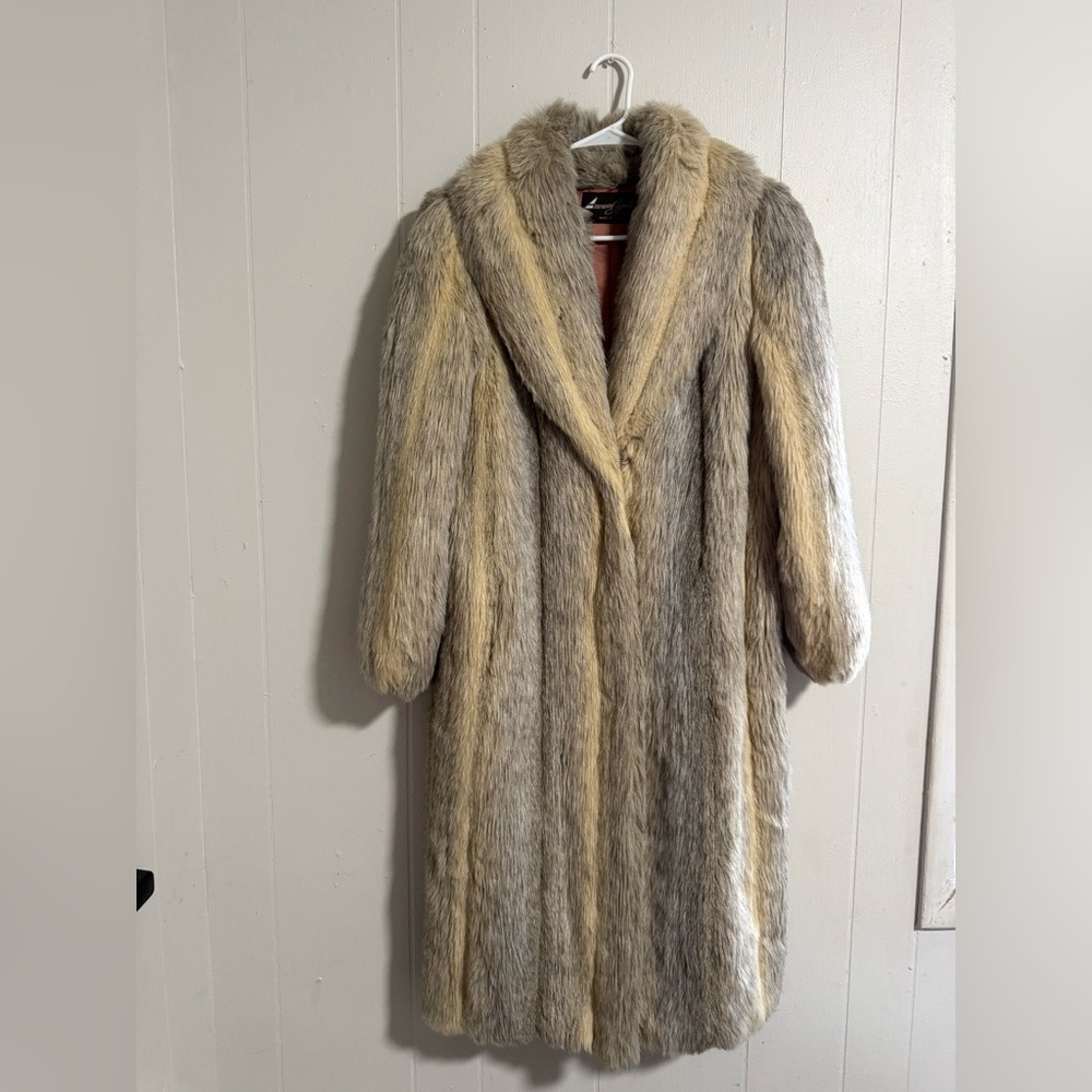 Vintage American Signature Faux Fur Calf Length Coat